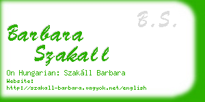 barbara szakall business card